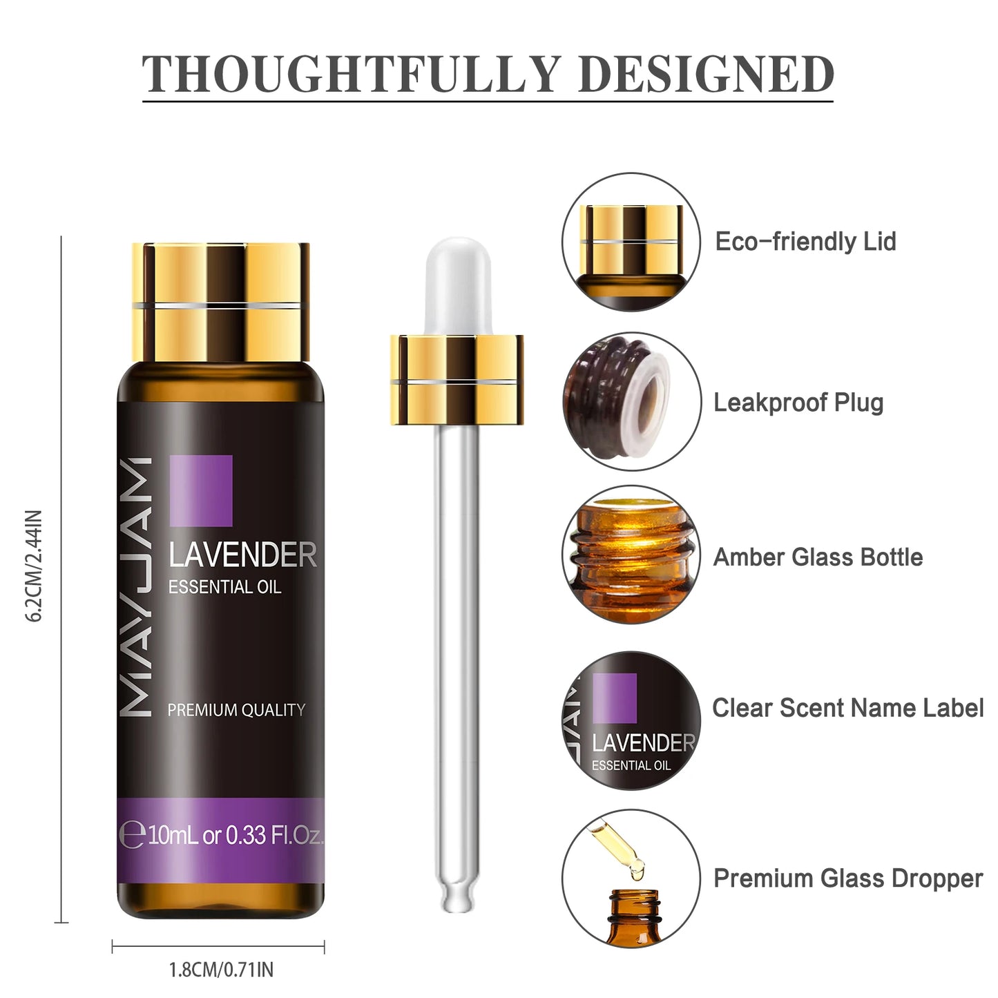 10Ml Essential Oil for Reed Diffusers Lavender Jasmine Eucalyptus Vanilla Mint Bergamot Aroma Oil for Soaps Candle Making